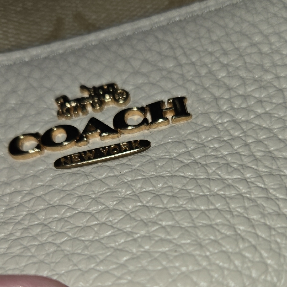 Coach Beige and White Signature Shoulder Bag - Picture 13 of 16